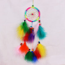 Load image into Gallery viewer, Lovely handmade  dream catcher net  feather white beads dreamcatcher  circular wall hanging car Home decor christmas gift