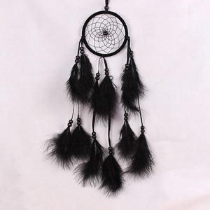Lovely handmade  dream catcher net  feather white beads dreamcatcher  circular wall hanging car Home decor christmas gift