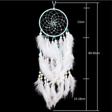 Load image into Gallery viewer, 2017 handmade dream catcher circular net with more white feathers home graden hanging christmas decoration craft