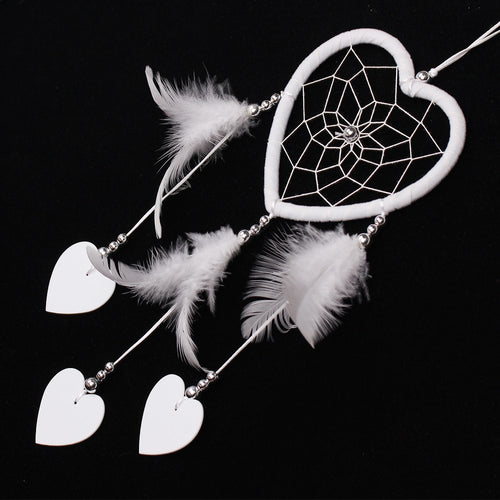 2018 handmade feathers dream catcher heart shape home hanging decoration room ornament mascot christmas gift