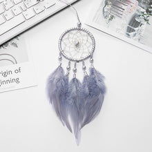 Load image into Gallery viewer, pink handmade dreamcatcher wind chimes indian style feather pendant dream catcher car hanging decoration